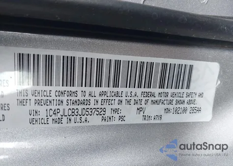 2018 Jeep Cherokee Latitude Fwd z USA, uszkodzony, nr VIN 1C4PJLCB3JD537529